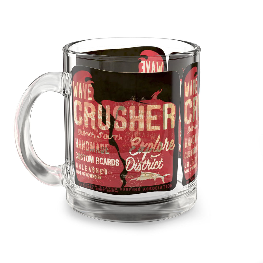 Glass Mug — Wave Crusher Retro Surf Logo 10oz