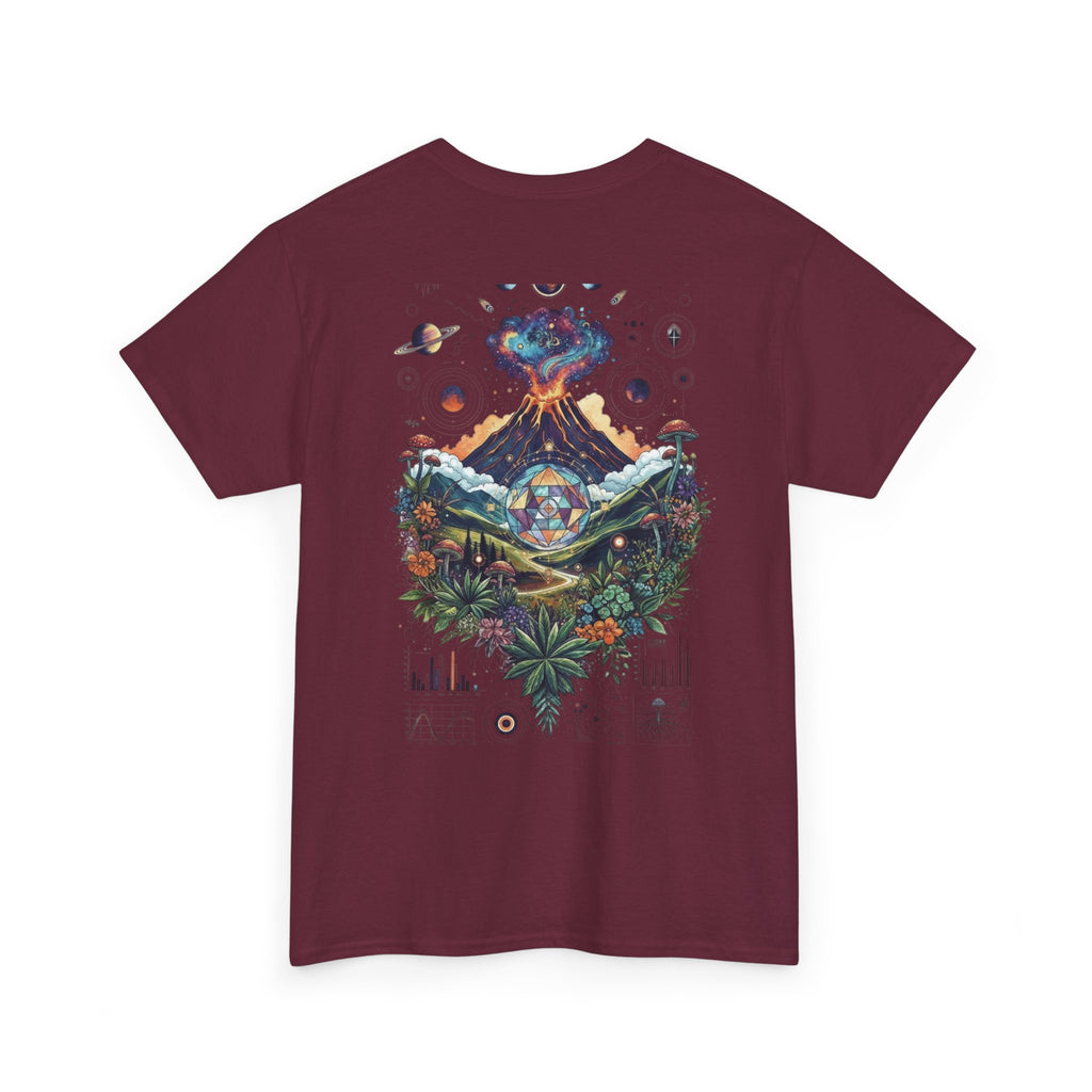 Nature-Inspired Unisex Heavy Cotton Tee | Volcano Art Shirt, Eco-Friendly T-Shirt, Gift for Nature Lovers, Unique Graphic Tee, Casual Wear
