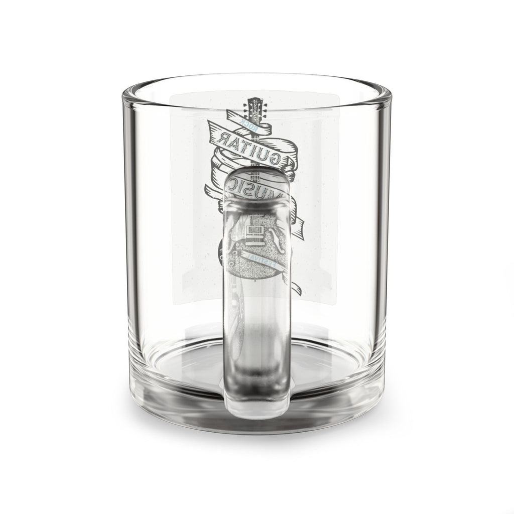 Guitar Music Glass Mug — 10oz Clear Musician Coffee & Tea Cup