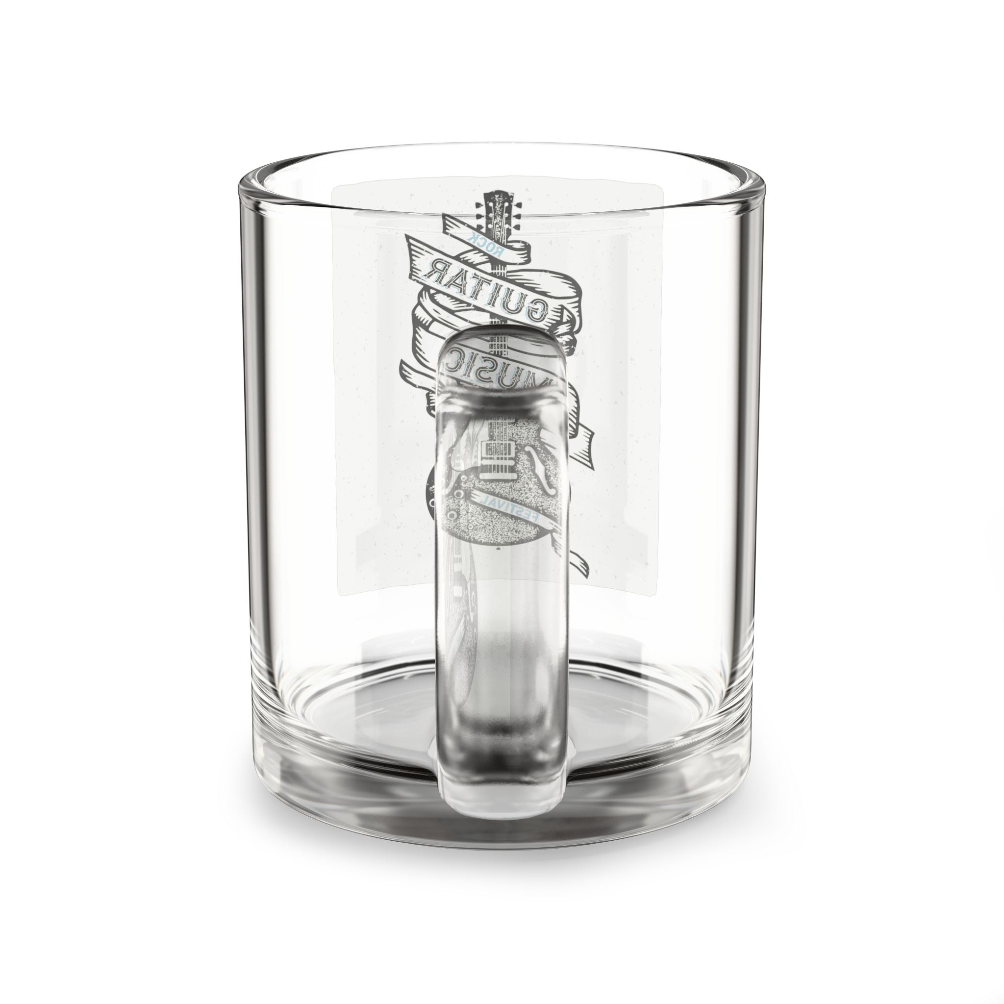 Guitar Music Glass Mug — 10oz Clear Musician Coffee & Tea Cup