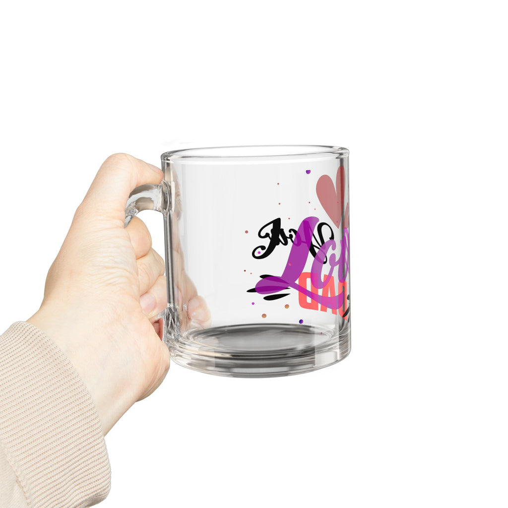 Glass Mug — "Love You Dad" Hearted Father's Day Coffee Cup (10 oz)