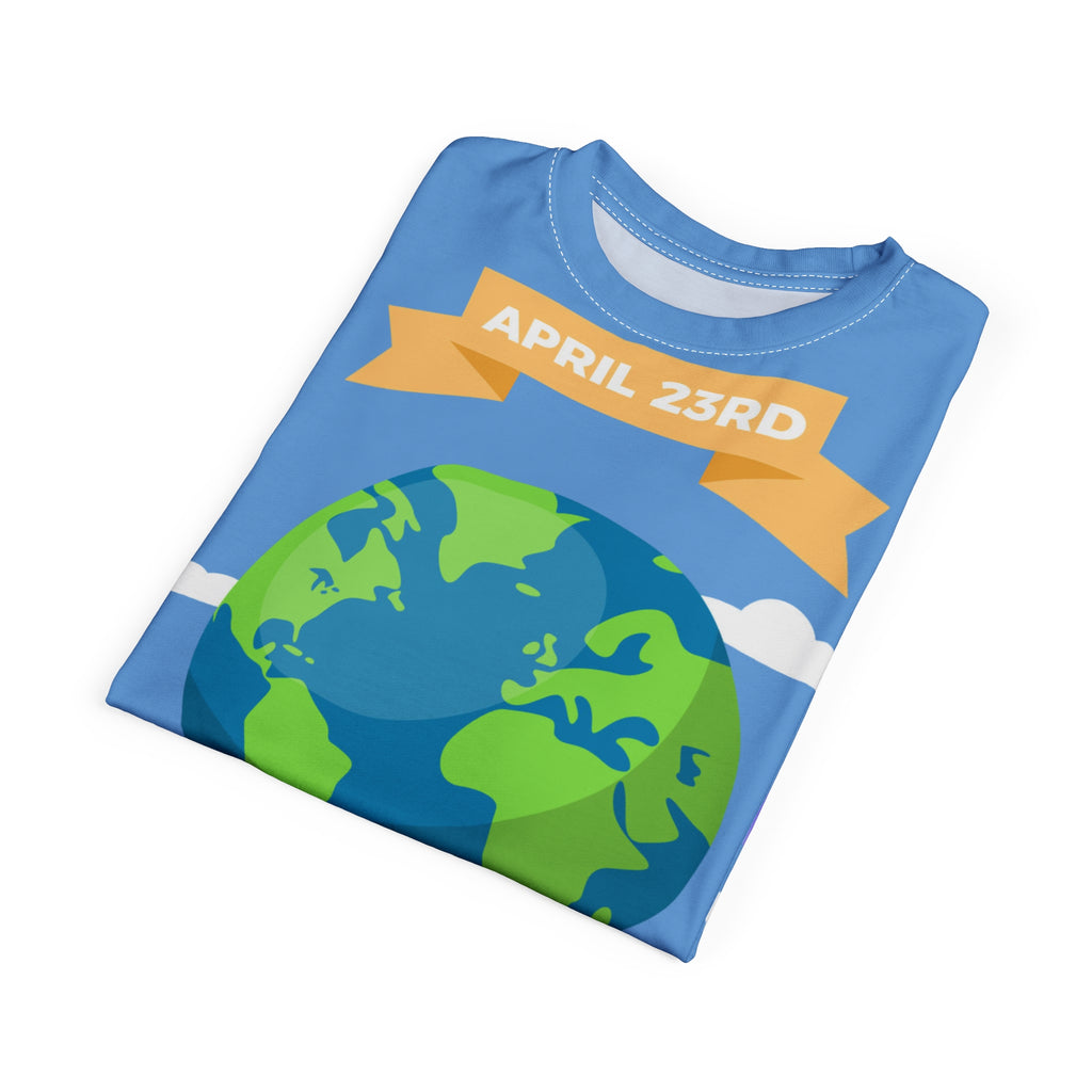 World Book Day Tee — April 23rd Illustrated Globe & Books Shirt
