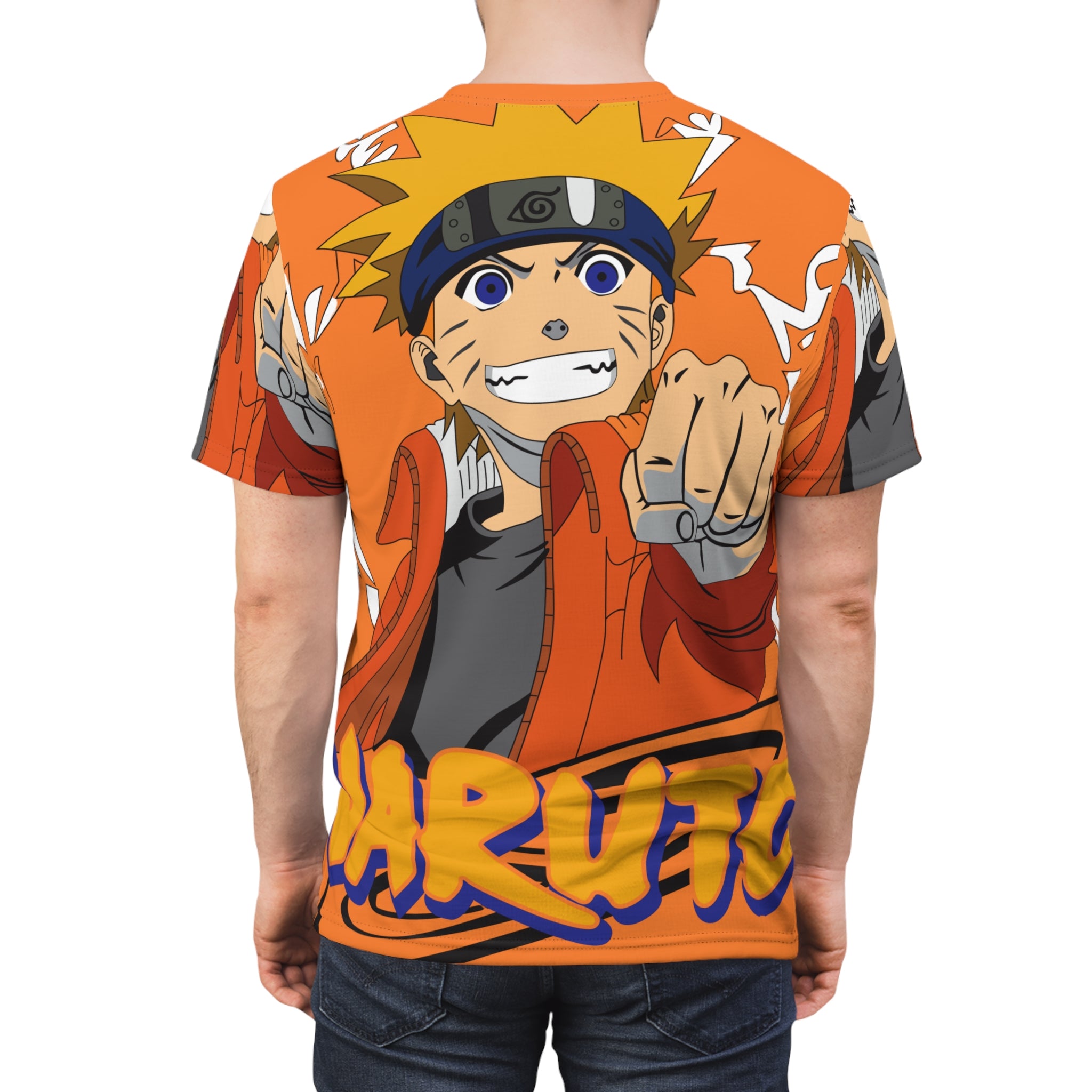 Naruto Anime Graphic Tee — All-Over Print Orange Ninja T‑Shirt