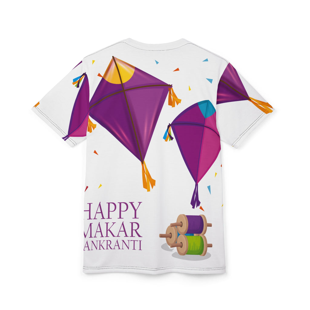 Makar Sankranti Kite Festival Tee — "Happy Makar Sankranti" All-Over Print T-Shirt