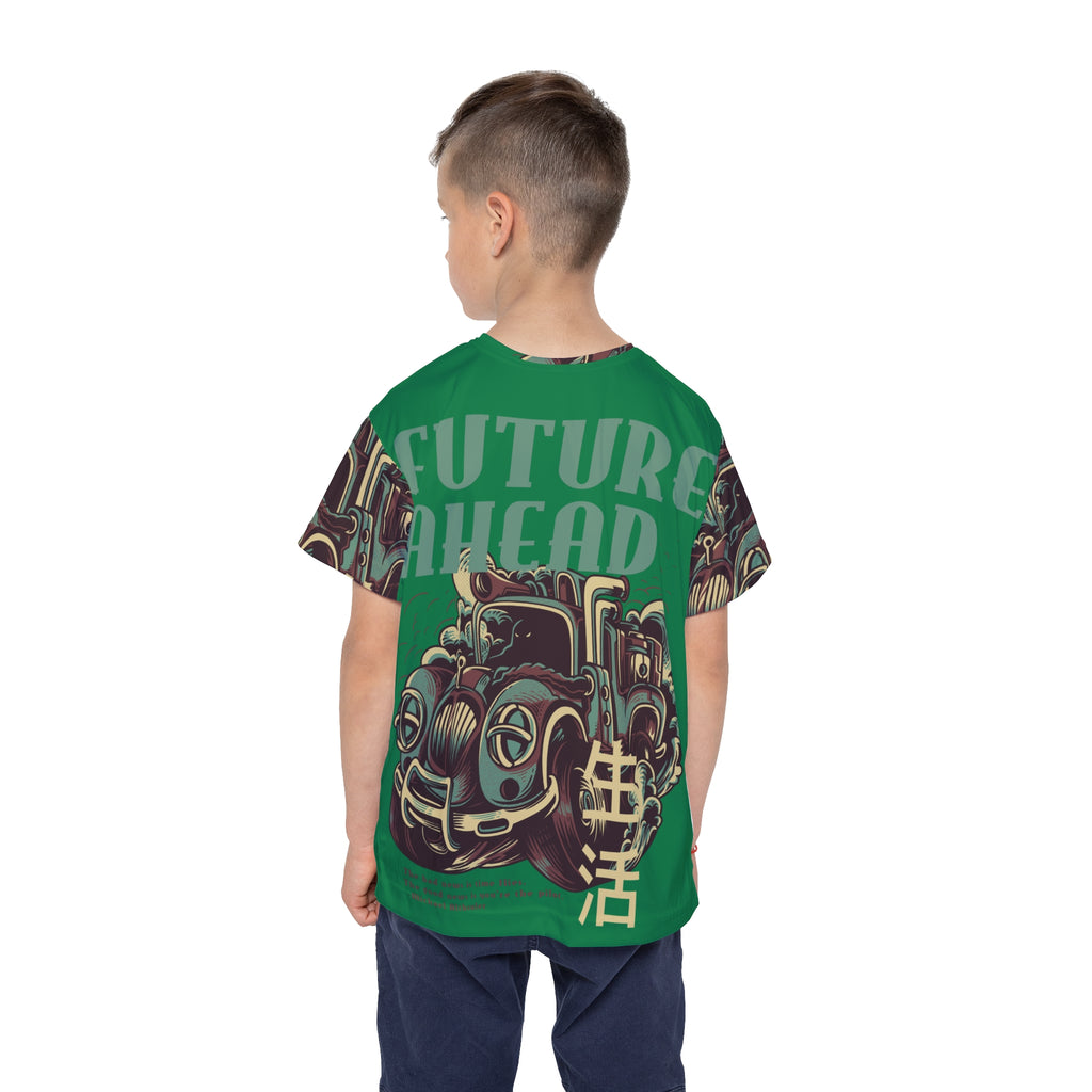 Kids Jersey – "Future Ahead" Vintage Car Graphic Tee