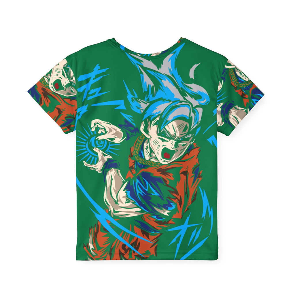 Kids Anime Power Tee — Colorful Superhero Action AOP Jersey