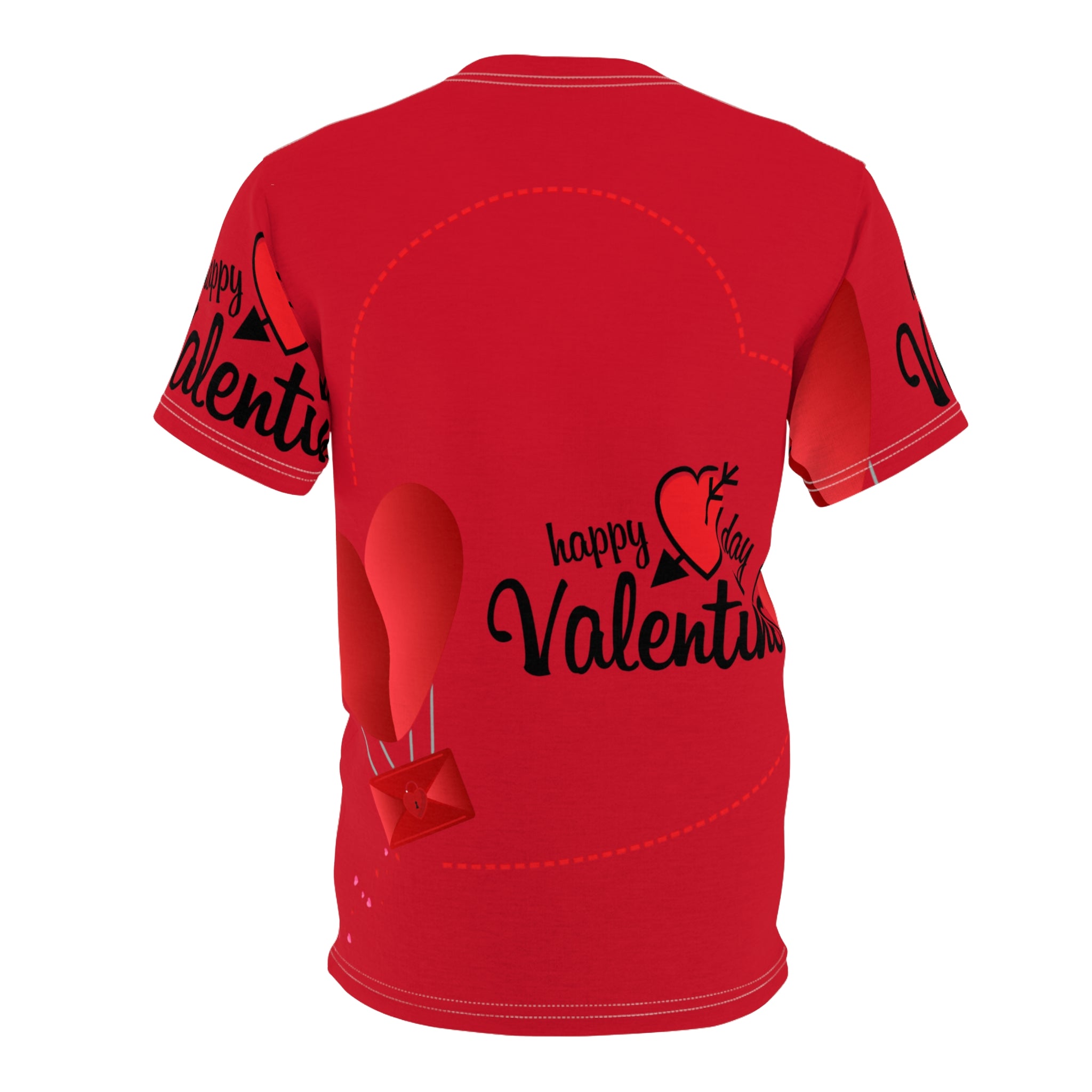 Valentine's Day Red Tee — "Happy Valentine's Day" Heart Balloon Shirt