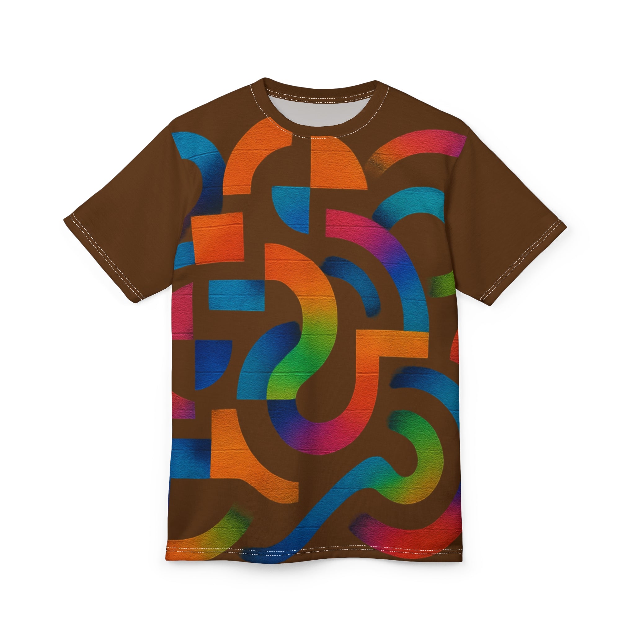 Abstract Rainbow Maze Tee — All-Over Print Cut & Sew T‑Shirt