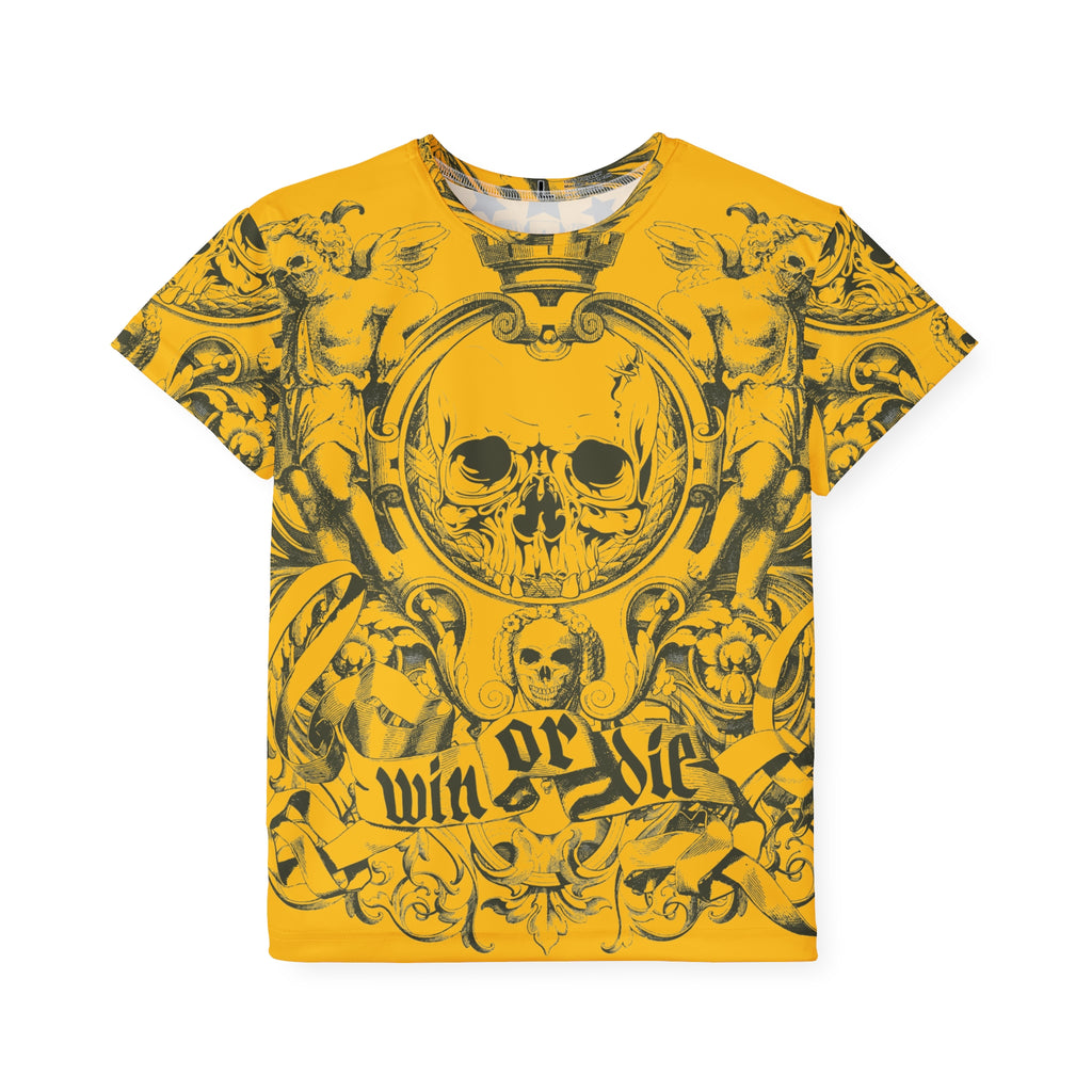 Kids Skull Jersey — "Win or Die" Graphic All-Over Print