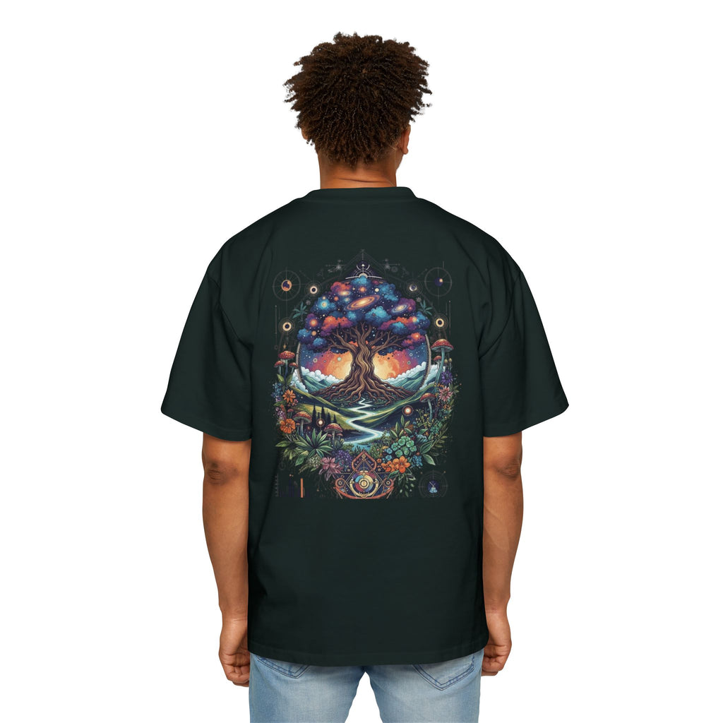 Bohemian Tree of Life Tee, Oversized Men's Shirt, Festival Wear, Nature Lover Gift, Eco-Friendly Fashion, Casual Summer Top