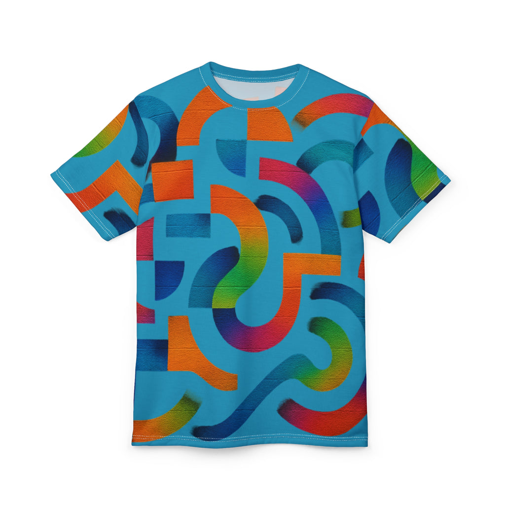 Abstract Rainbow Shapes All-Over Print Tee