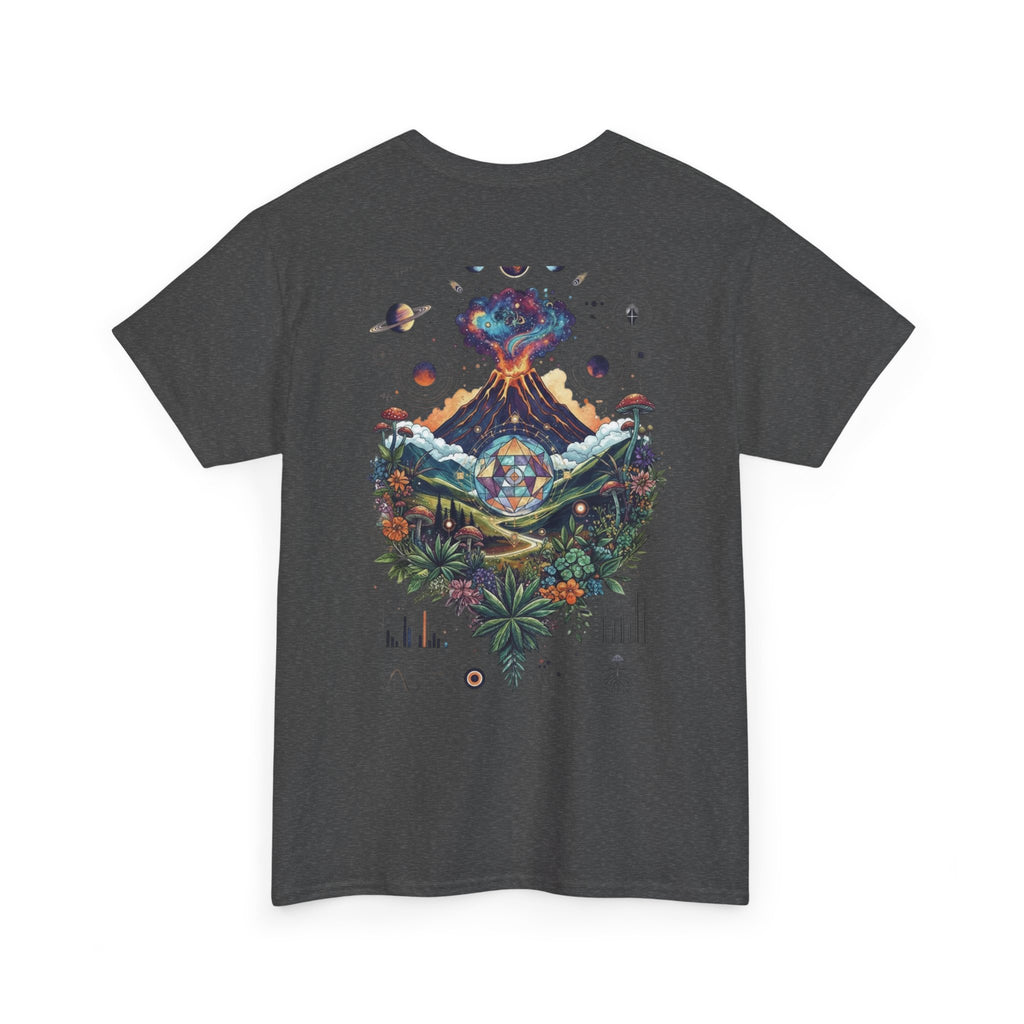Nature-Inspired Unisex Heavy Cotton Tee | Volcano Art Shirt, Eco-Friendly T-Shirt, Gift for Nature Lovers, Unique Graphic Tee, Casual Wear