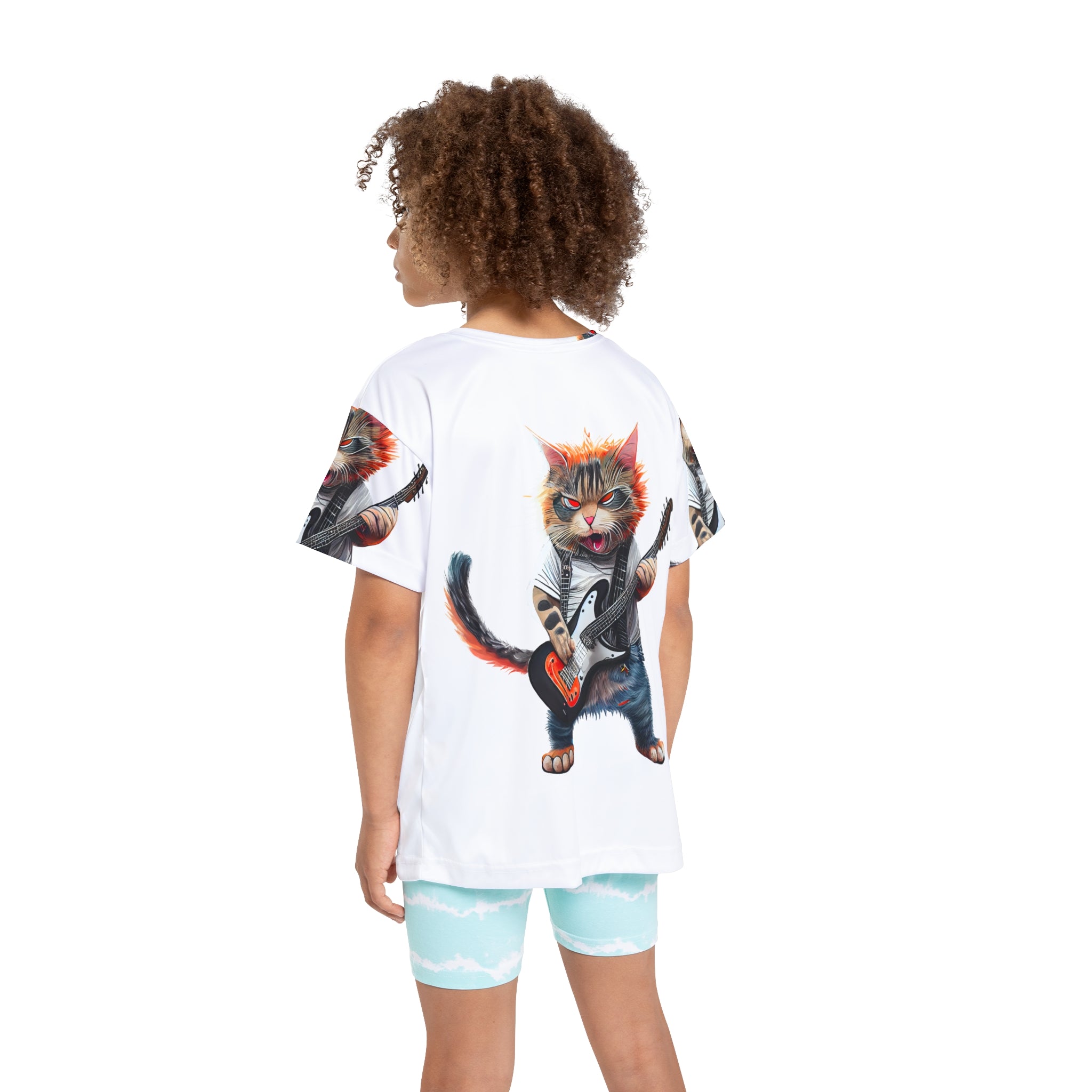 Kids Jersey — Rock Star Cat Graphic All-Over Print
