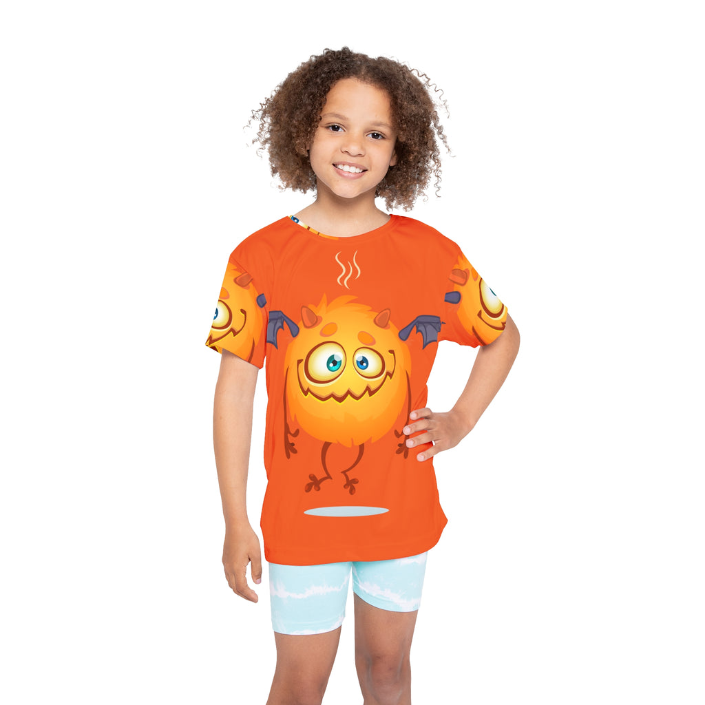 Kids Jersey — Cute Orange Monster Halloween All-Over Print