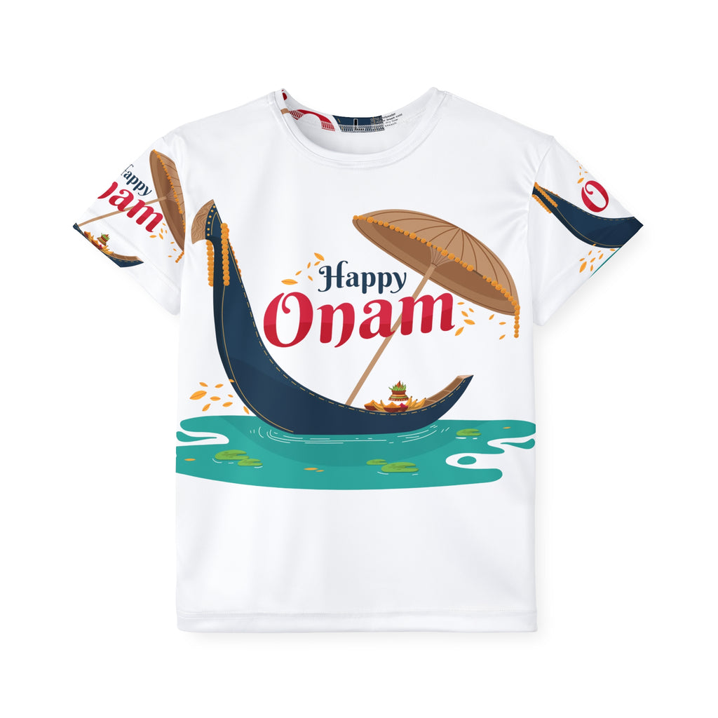 Happy Onam Kids Jersey – Festive Boat Race AOP Tee