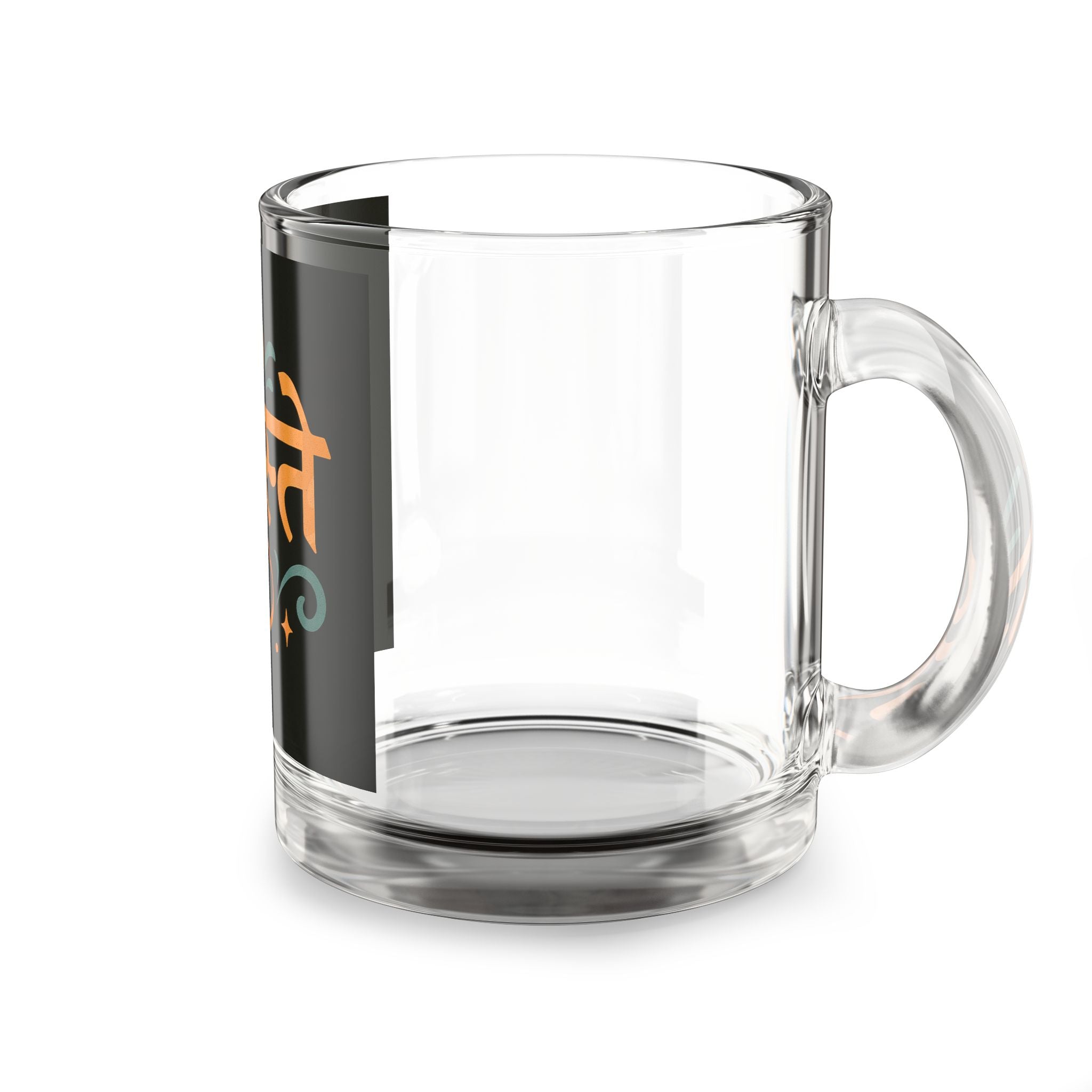 Namaste Glass Mug — 10oz Decorative Hindi Script Coffee Cup