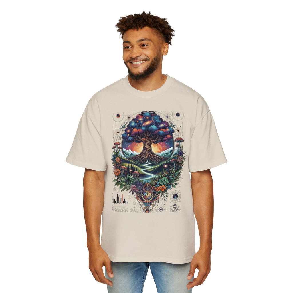 Bohemian Tree of Life Tee, Oversized Men's Shirt, Festival Wear, Nature Lover Gift, Eco-Friendly Fashion, Casual Summer Top