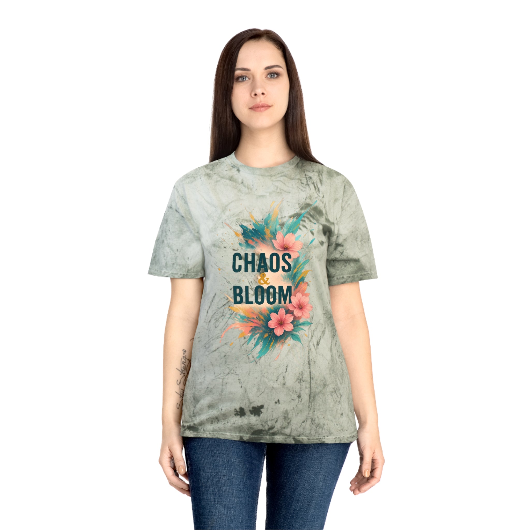 Unisex Bohemian Floral T-Shirt, Chaos & Bloom Tee, Summer Shirt, Gift for Nature Lovers, Trendy Casual Wear, Unique Statement Tee