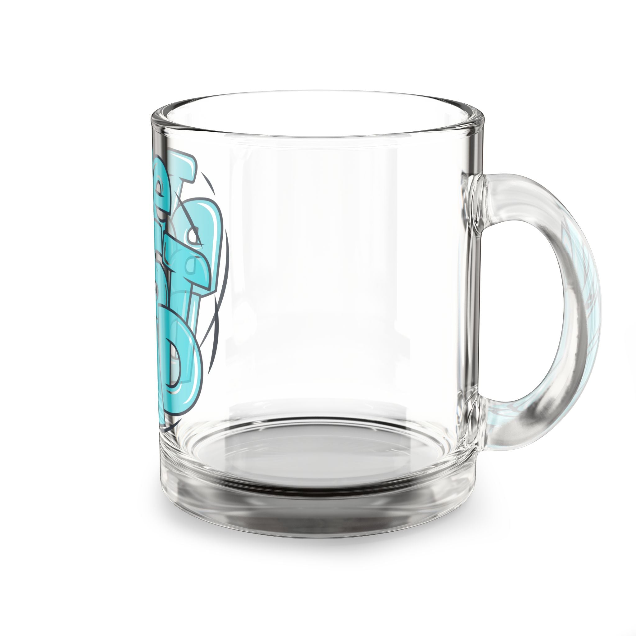 Glass Mug — "The Best Dad" Blue Lettering Coffee Cup | Father’s Day Gift