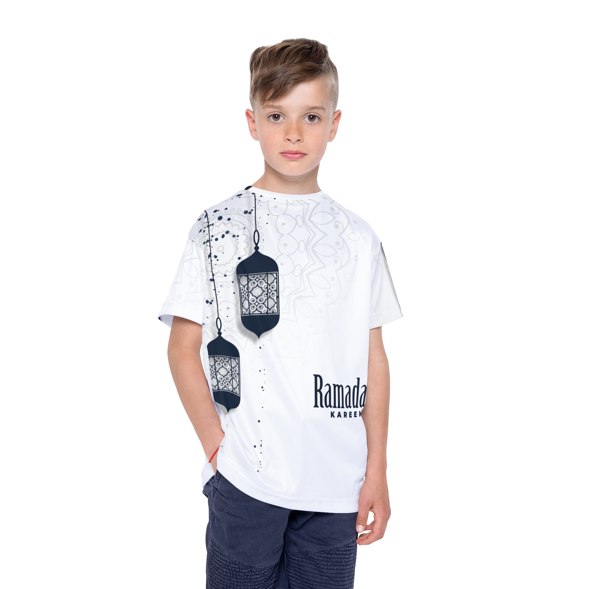 Ramadan Kareem Kids Jersey — Lantern Graphic AOP Sports Tee