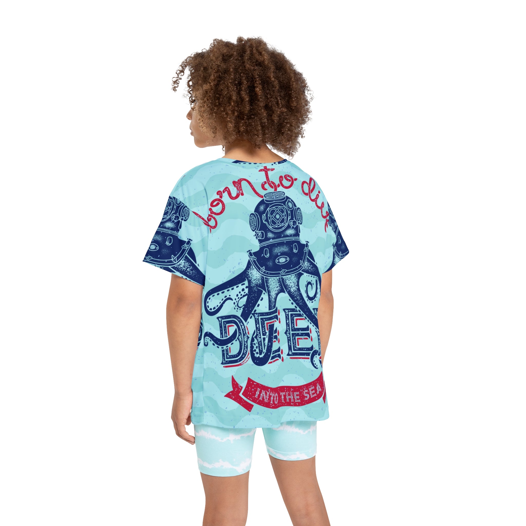 Kids Jersey - 'Born to Dive' Nautical Octopus Graphic