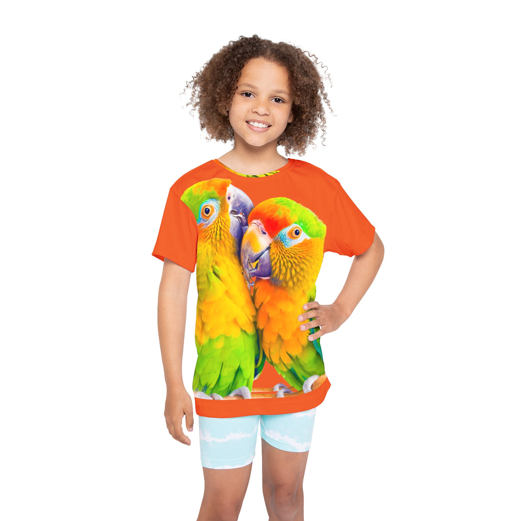 Parrot Love Kids Jersey — Bright Tropical Bird All-Over Print Shirt