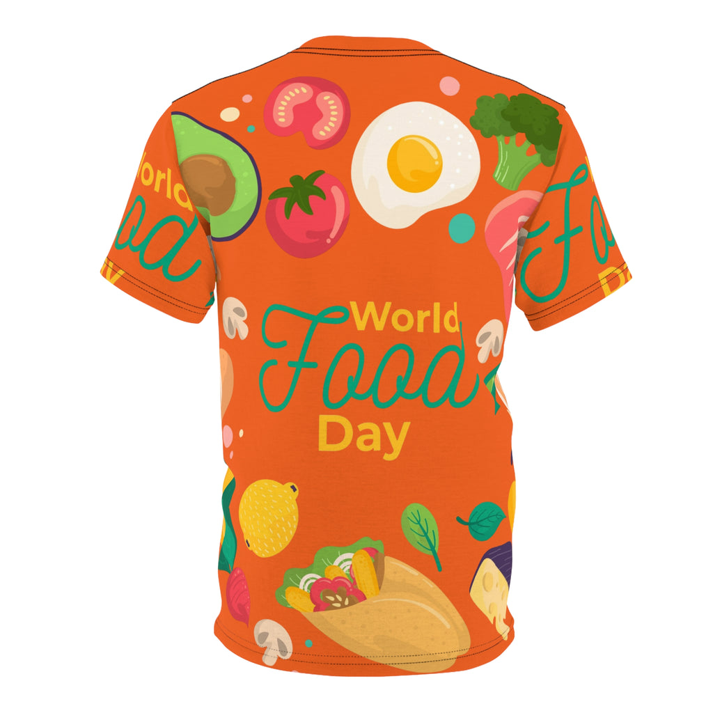 World Food Day All-Over Print Tee — Colorful Food Festival Graphic Shirt