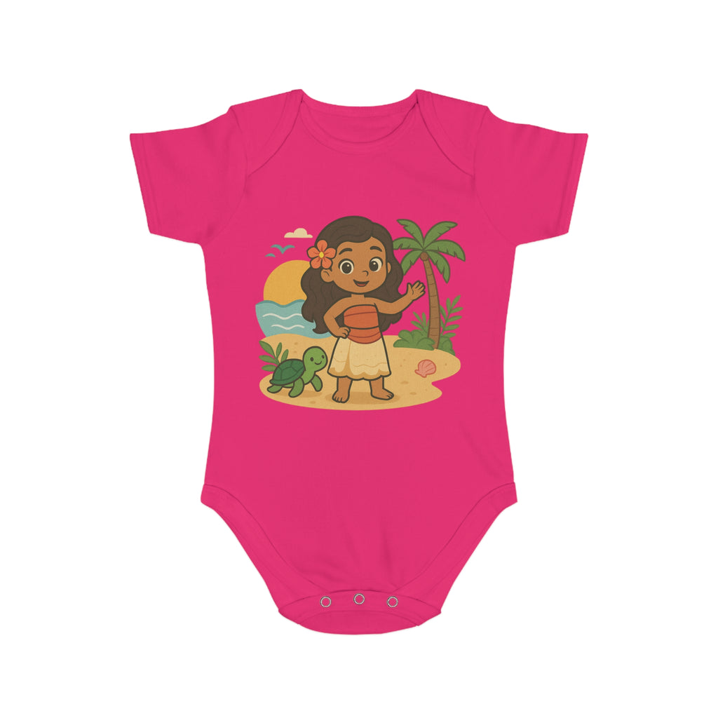 Tropical Baby Bodysuit with Island Design, Adorable Gift for Newborns, Baby Shower Present, Summer Vibes, Cute Infant Wear