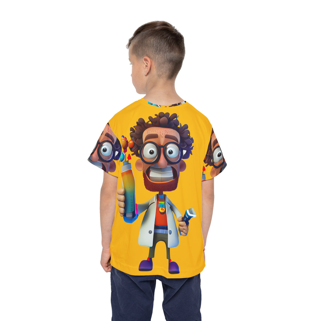 Kids Science Cartoon Jersey — Colorful Mad Scientist All-Over Print