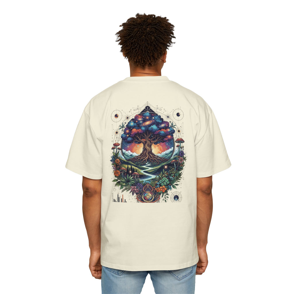 Bohemian Tree of Life Tee, Oversized Men's Shirt, Festival Wear, Nature Lover Gift, Eco-Friendly Fashion, Casual Summer Top