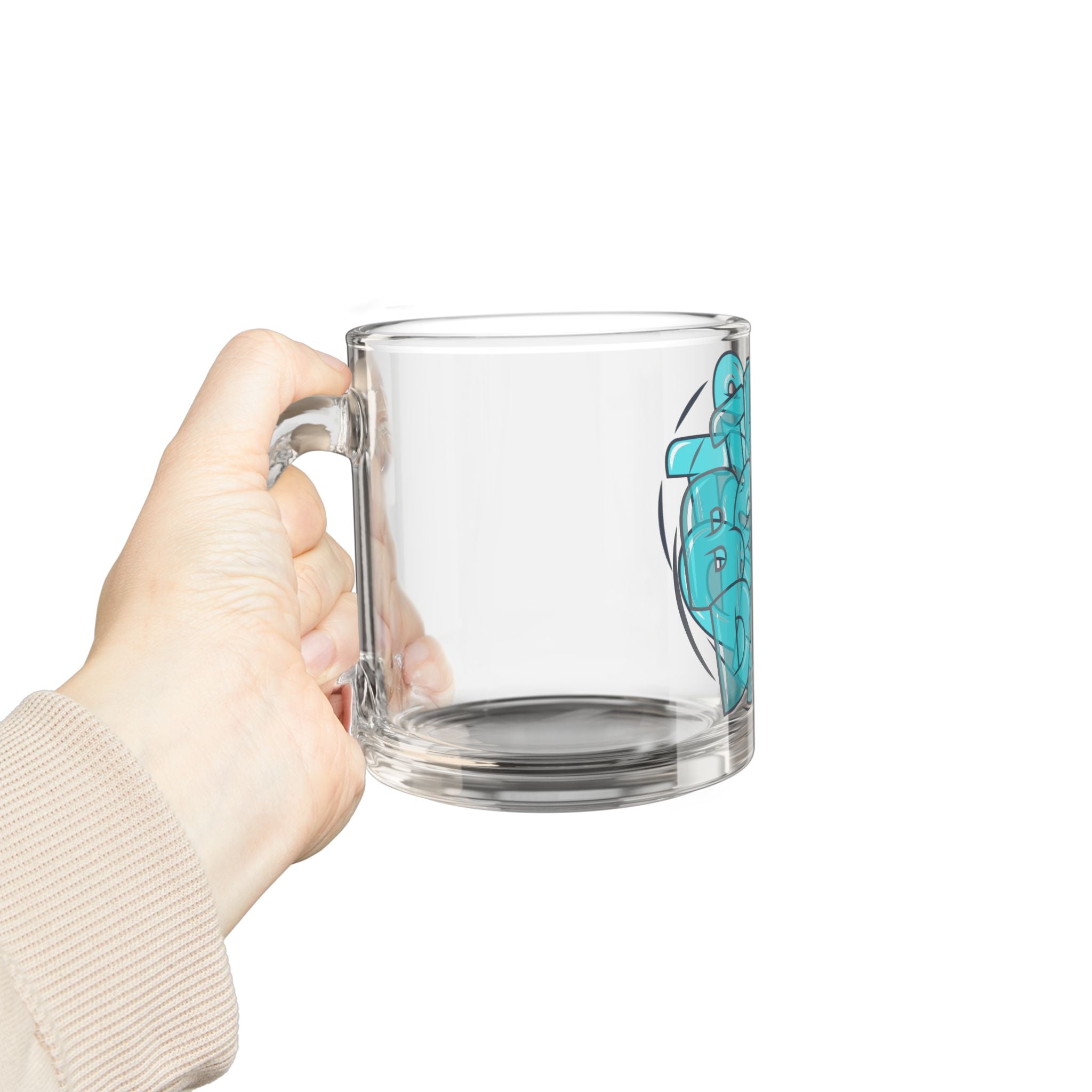 Glass Mug — "The Best Dad" Blue Lettering Coffee Cup | Father’s Day Gift