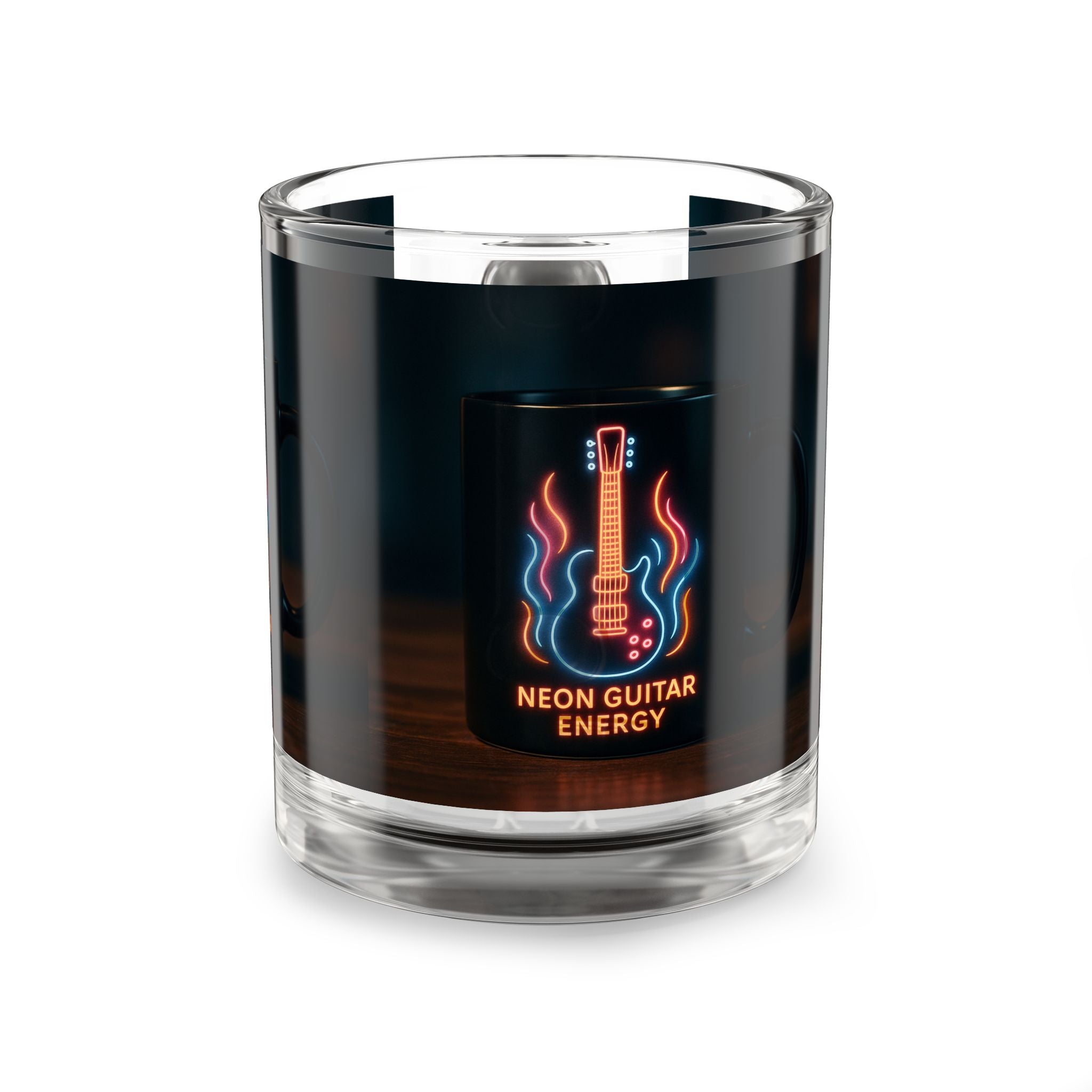 Glass Mug — Neon Guitar Energy 10oz Coffee Cup
