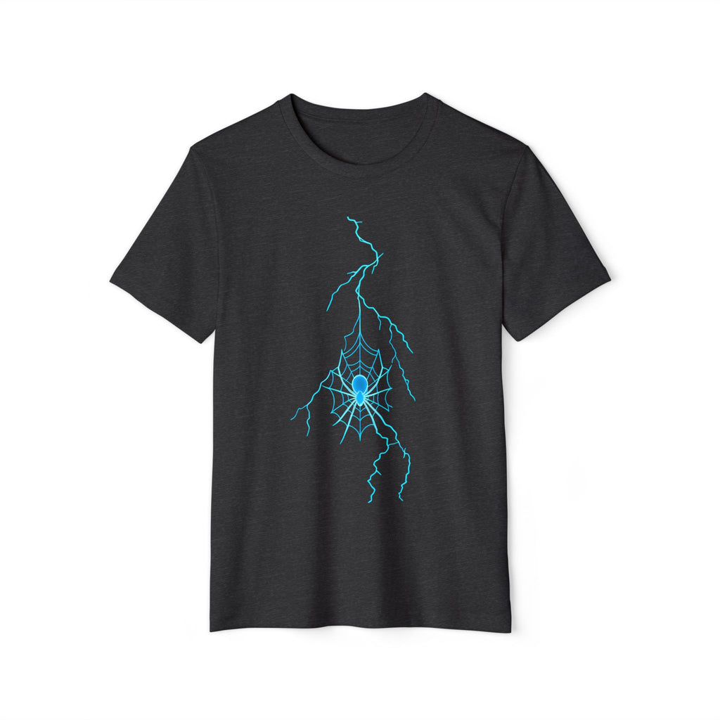 Electric Spiderweb T-Shirt — Neon Lightning Goth Graphic Tee