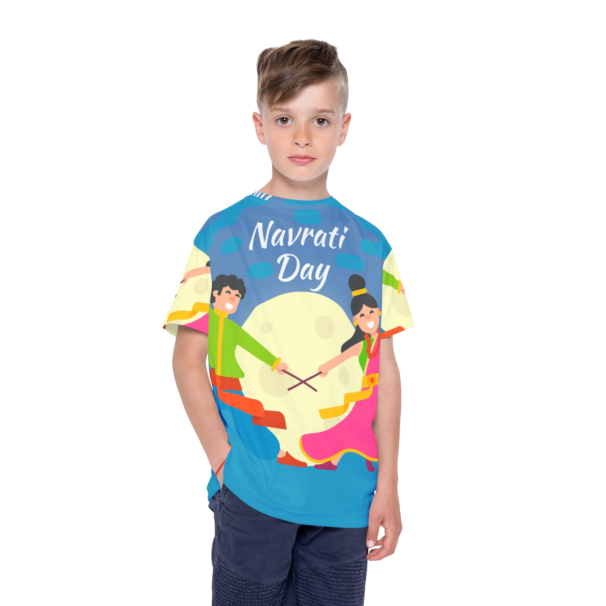 Navratri Kids Jersey — Colorful Dandiya Dance Tee