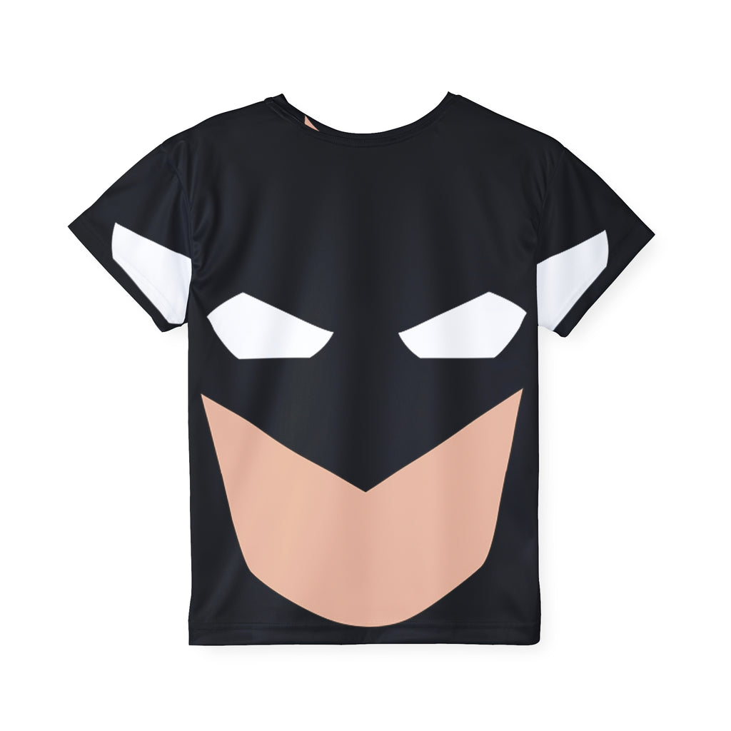 Kids Superhero Face Jersey — Black Mask Athletic Tee