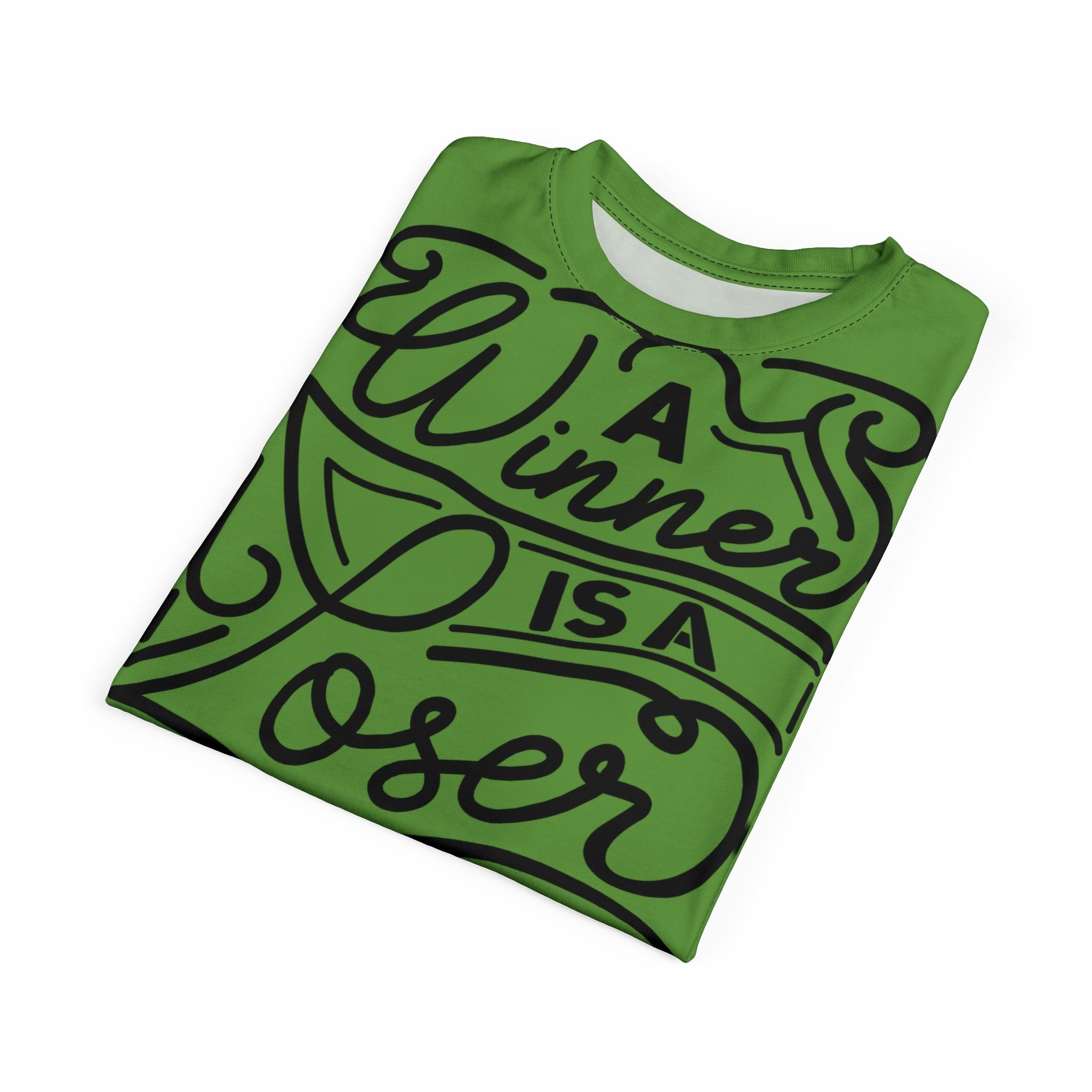 Motivational Tee — "A Winner Is A Loser Who Never Gives Up" Inspirational All-Over Print Shirt