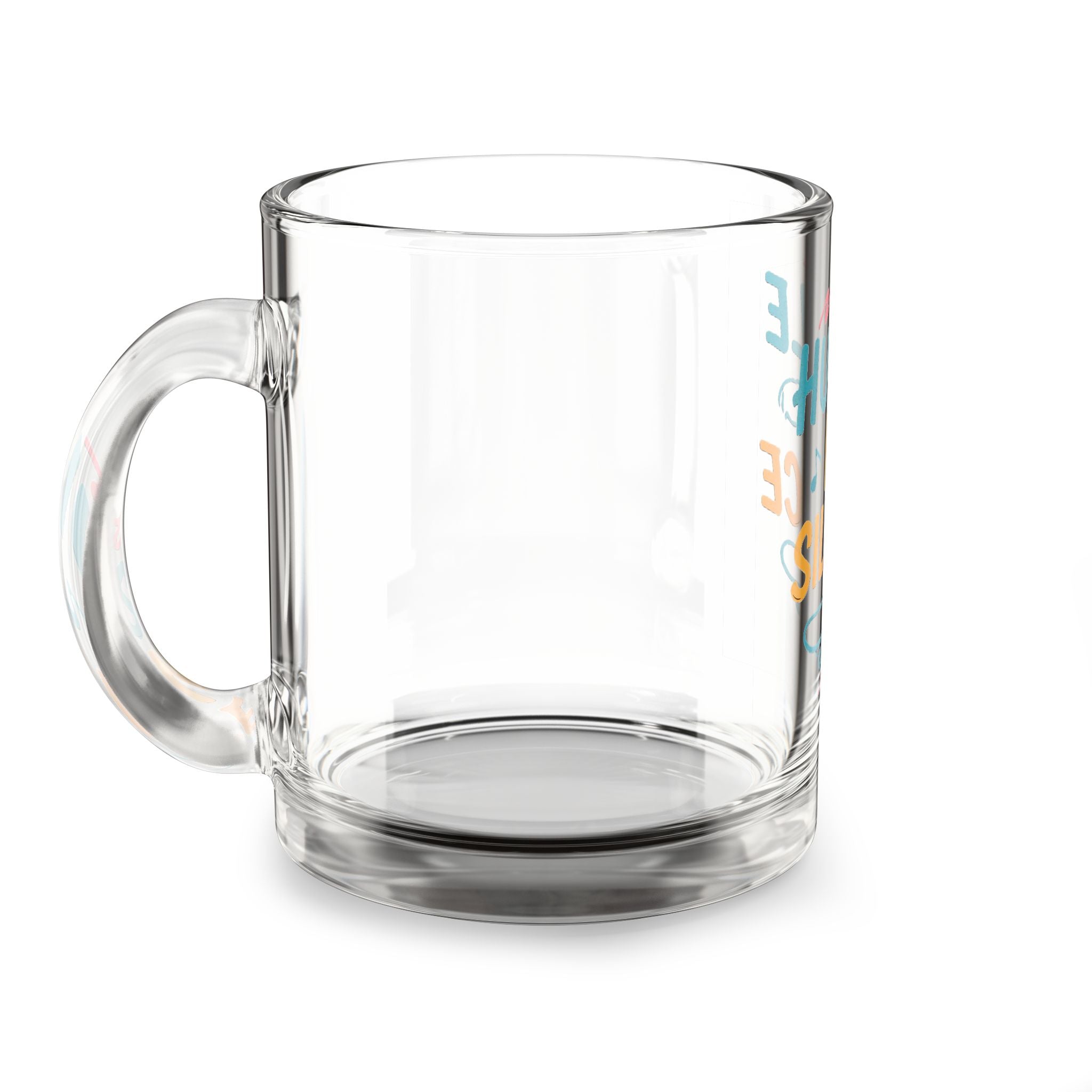 Glass Mug — "Hustle in Silence" Motivational 10oz Coffee Mug