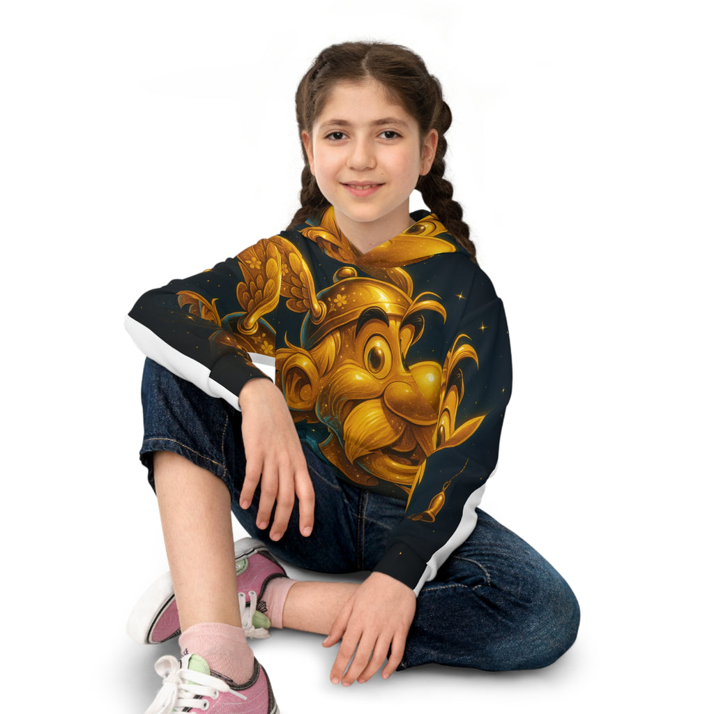 Children's Asterix Hoodie — Golden Comic Character All-Over Print