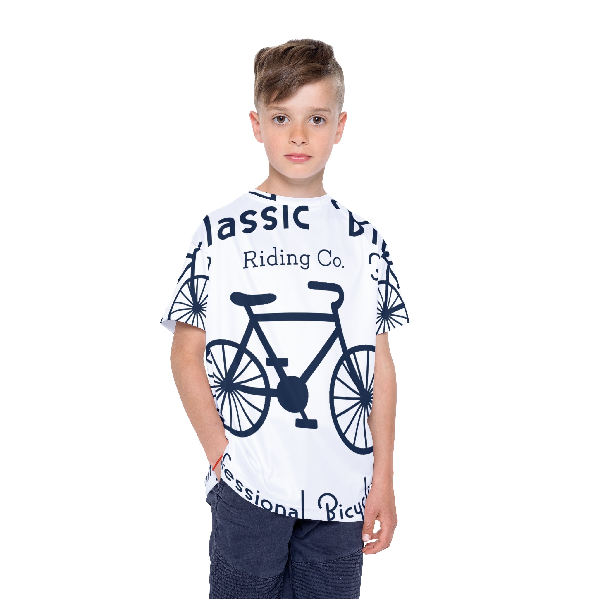 Kids Bicycle Jersey – 'Classic Bike Riding Co.' All-Over Print Shirt