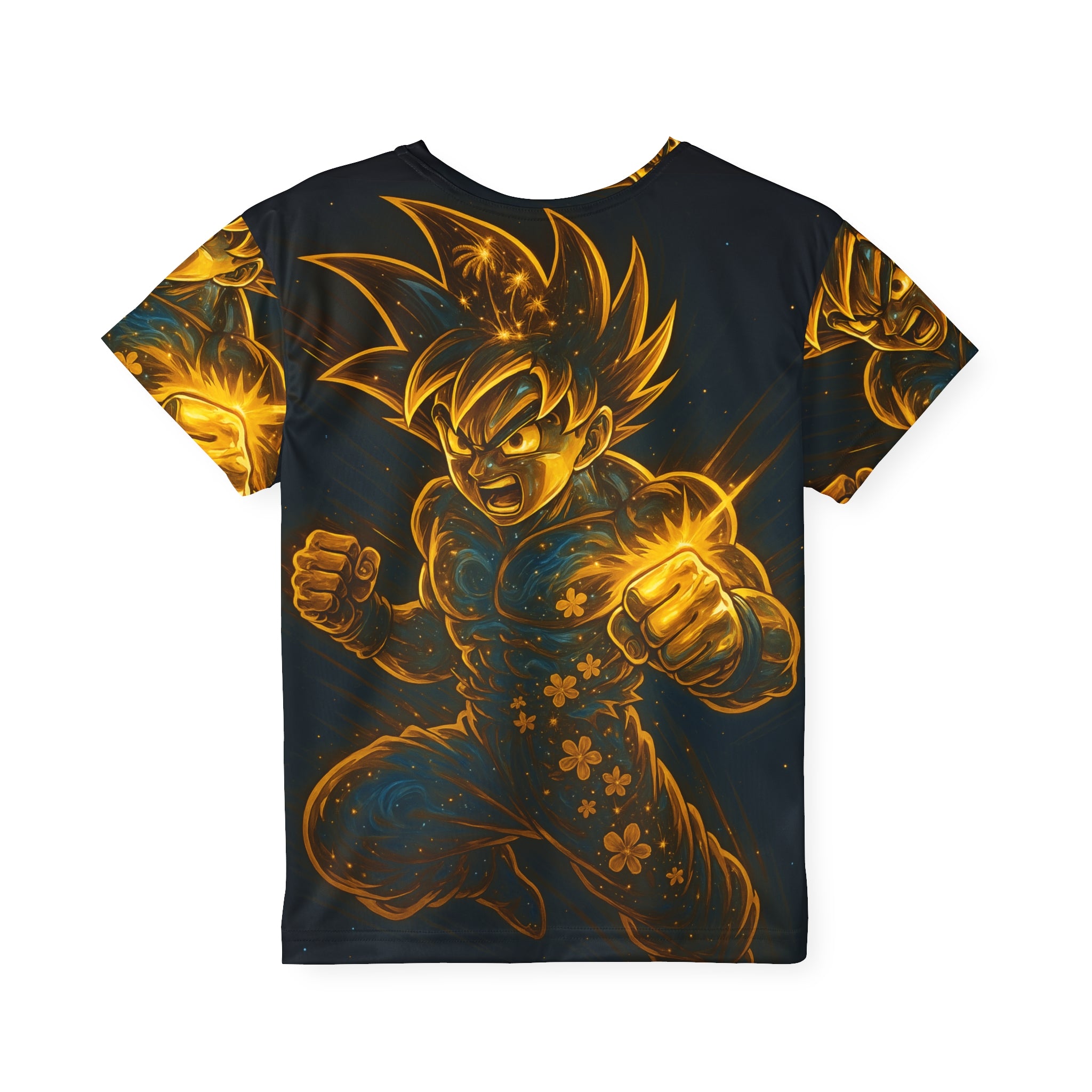 Kids Energy Glow Sports Jersey — Golden Anime Fighter Graphic