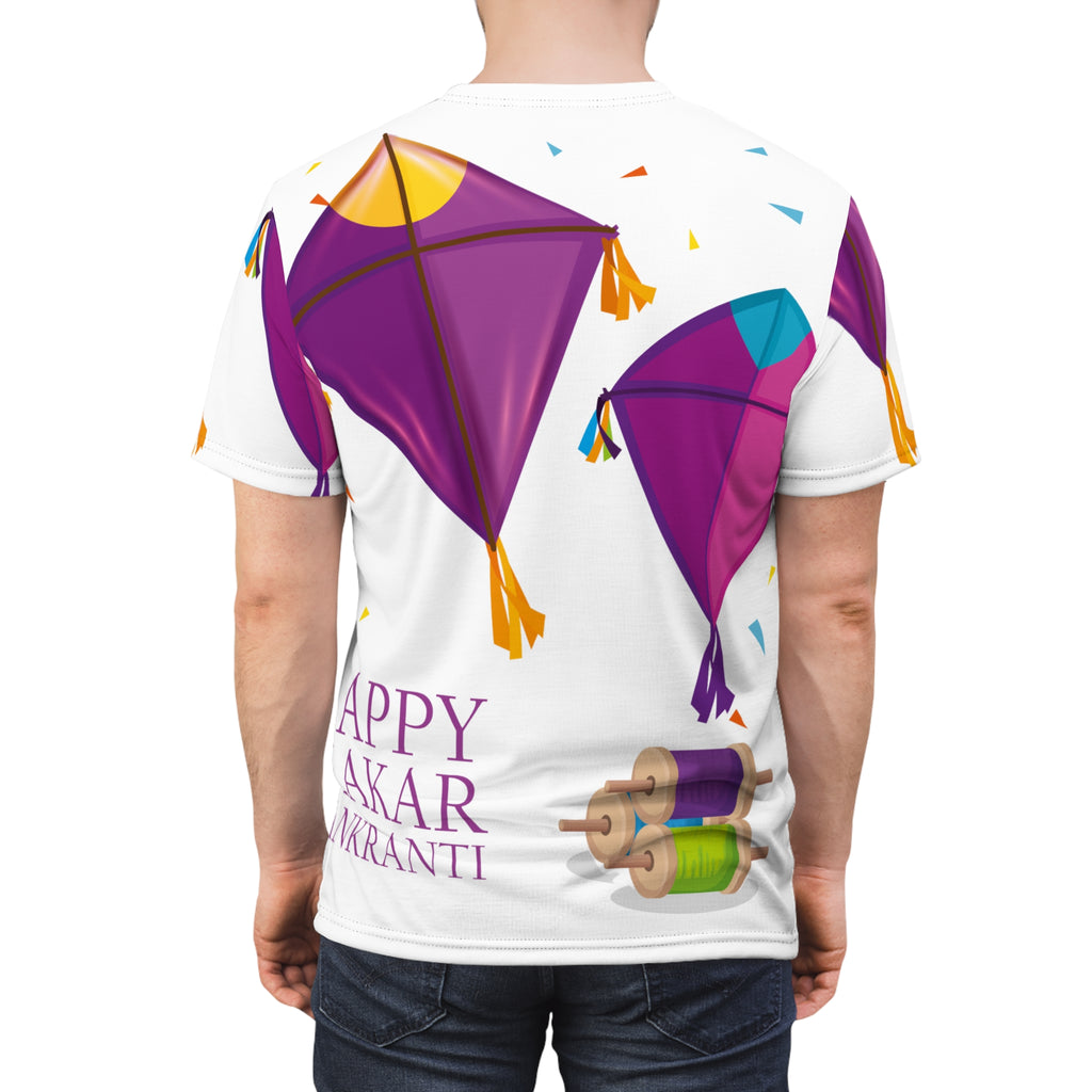 Makar Sankranti Kite Festival Tee — "Happy Makar Sankranti" All-Over Print T-Shirt