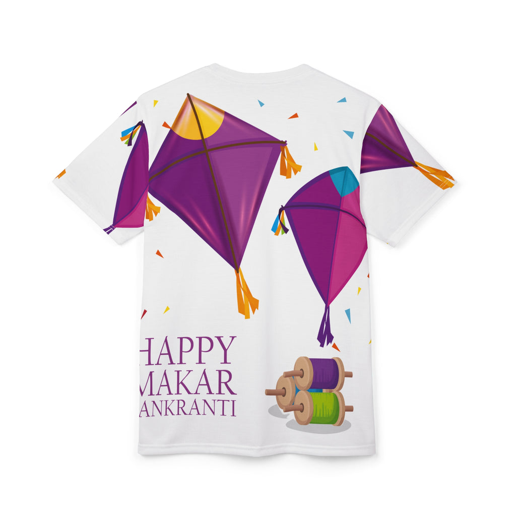 Makar Sankranti Kite Festival Tee — "Happy Makar Sankranti" All-Over Print T-Shirt
