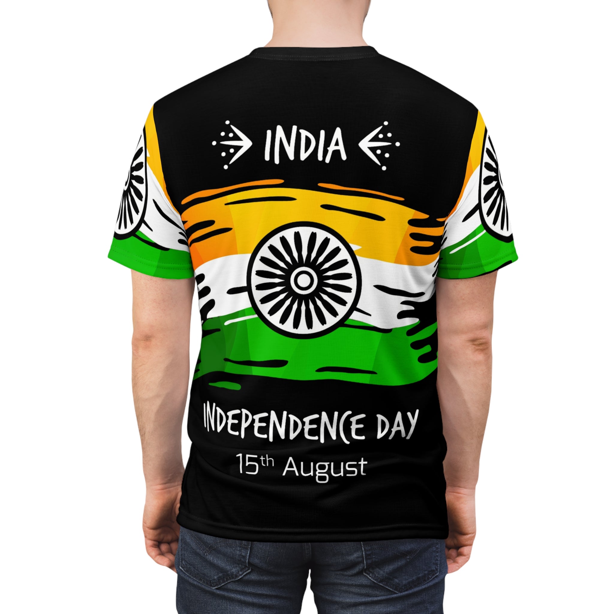 India Independence Day T-Shirt – Tricolor Flag Design (15th August)