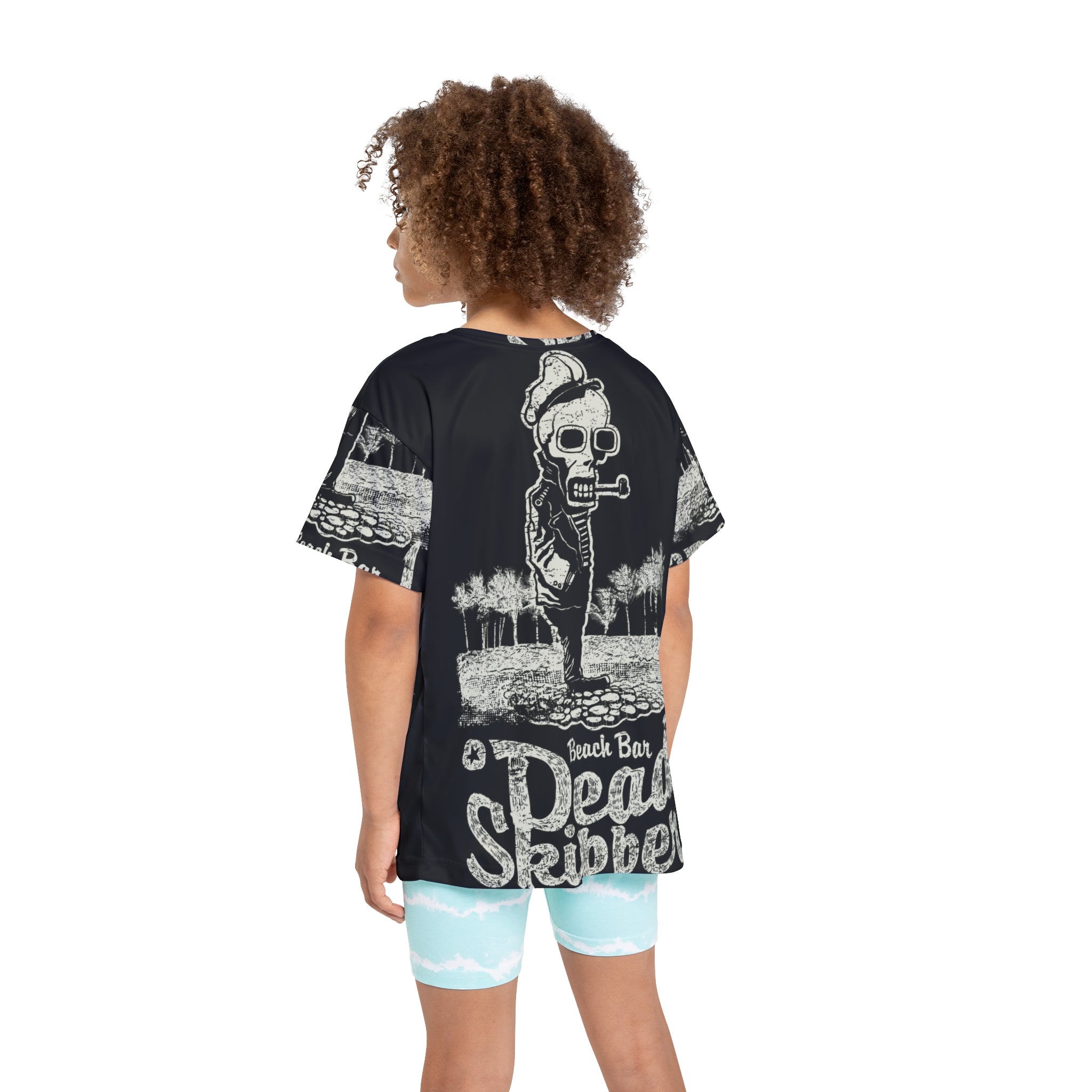 Kids Jersey — 'Dead Skipper' Beach Bar Skull Graphic Tee