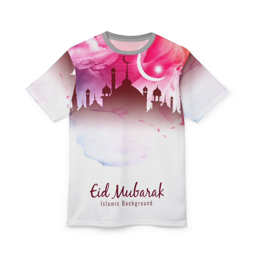 Eid Mubarak Tee - Pink Mosque Crescent All-Over Print