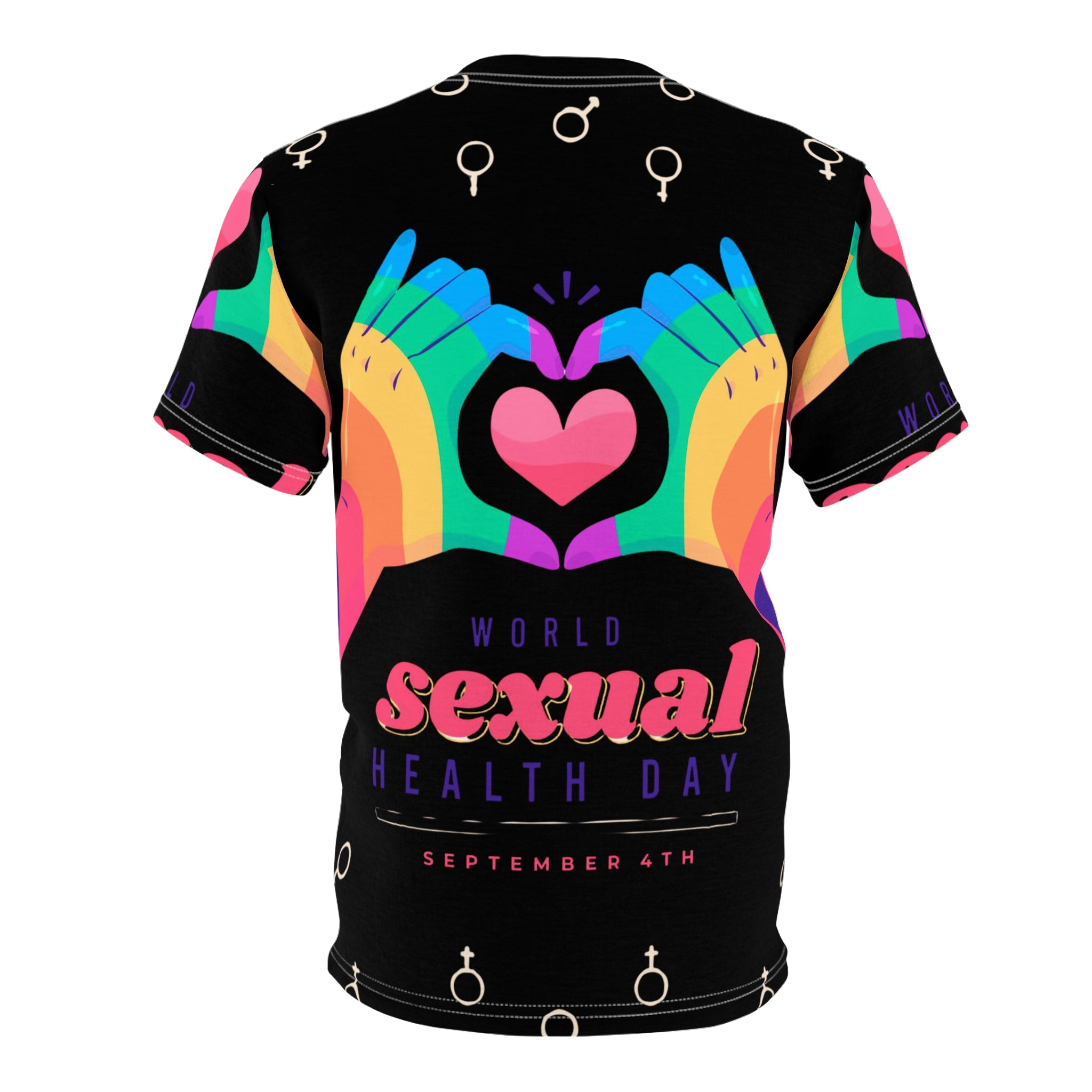 World Sexual Health Day Tee – Rainbow Heart Hands Graphic Shirt (September 4th)