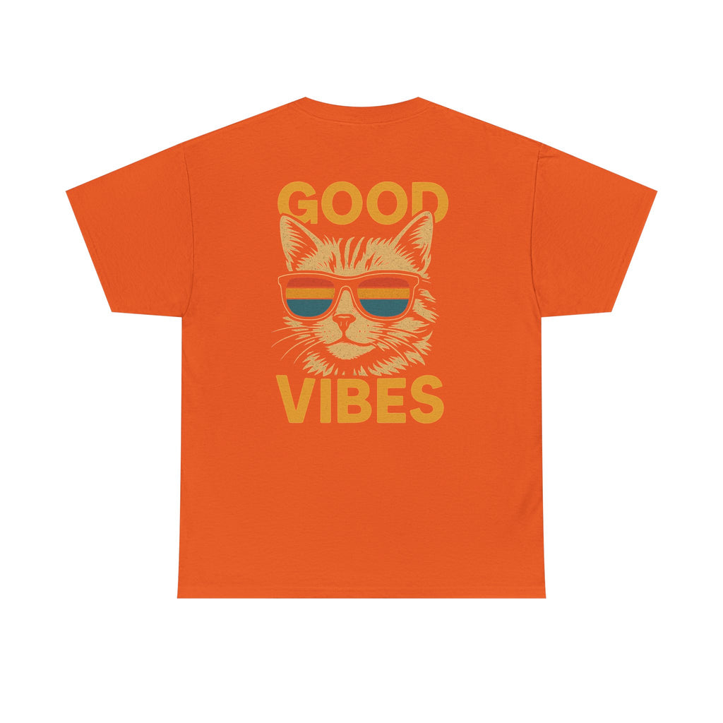 Good Vibes Cat Tee, Unisex Cotton T-Shirt, Summer Casual Top, Gift for Cat Lovers, Fun Pet Shirt, Chill Vibes Outfit
