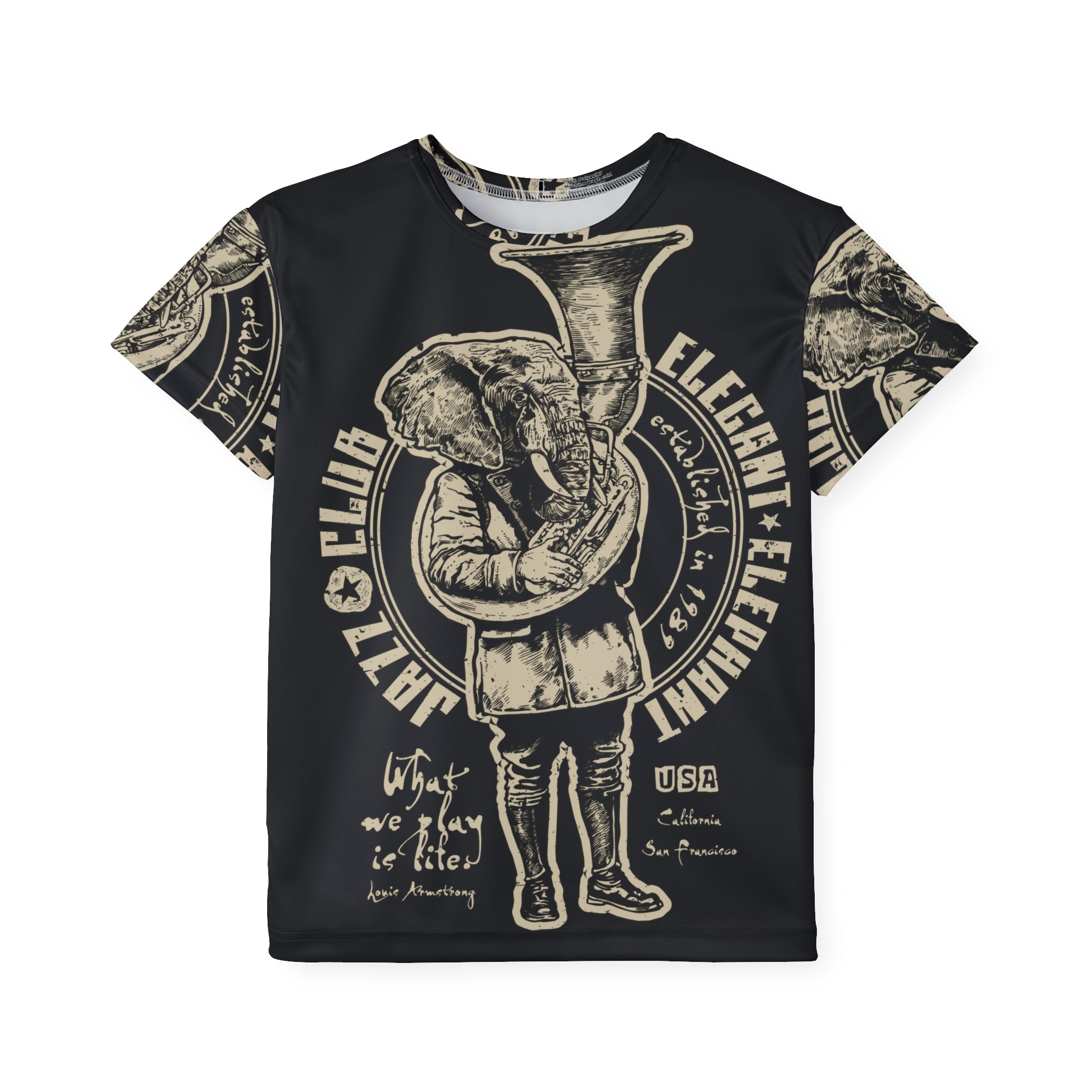 Kids Jersey — Vintage Elephant Tuba Graphic