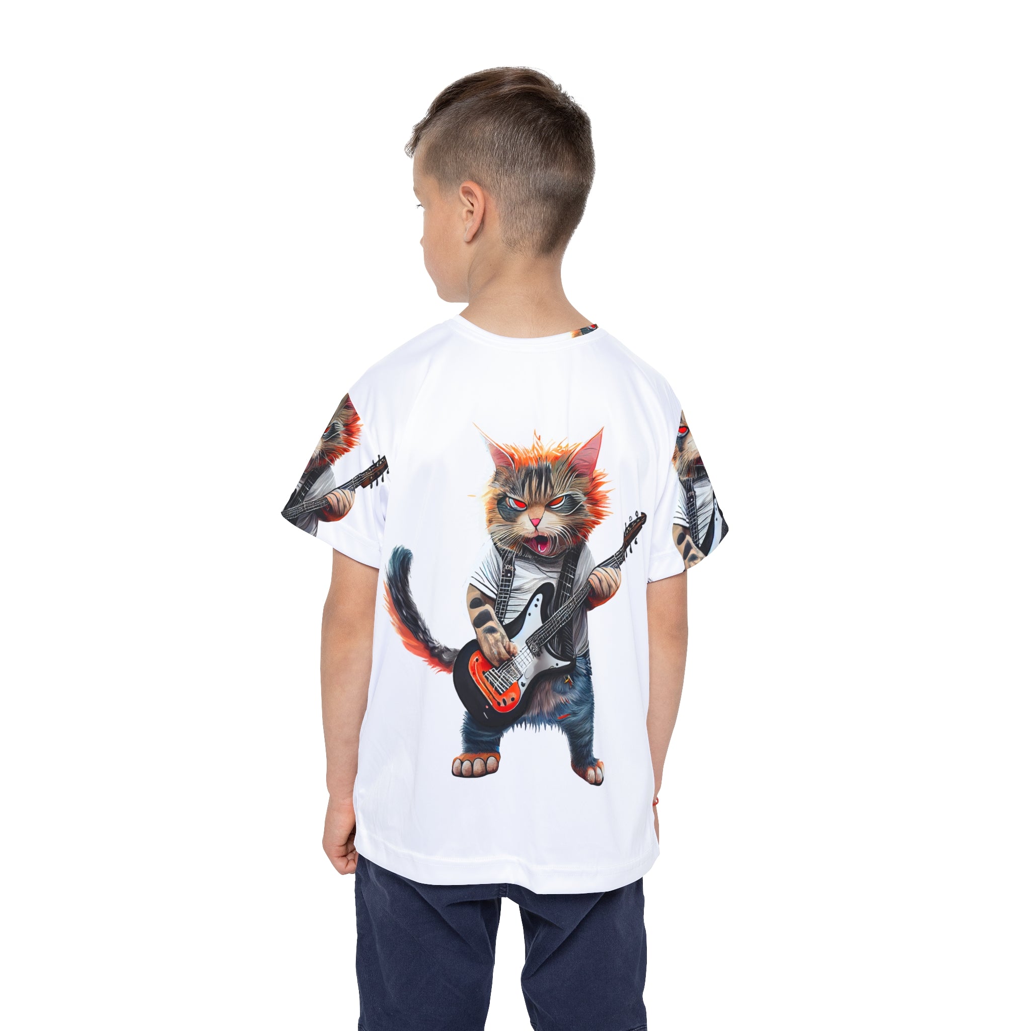 Kids Jersey — Rock Star Cat Graphic All-Over Print