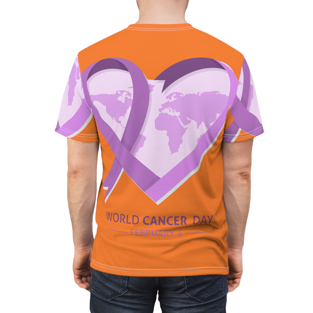 World Cancer Day Tee — February 4 Purple Ribbon Heart Awareness Shirt